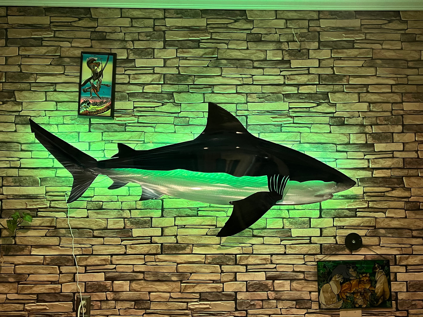 Exo-Stencil Bull Shark: Premium Original Handmade Metal Wall Art Sculpture