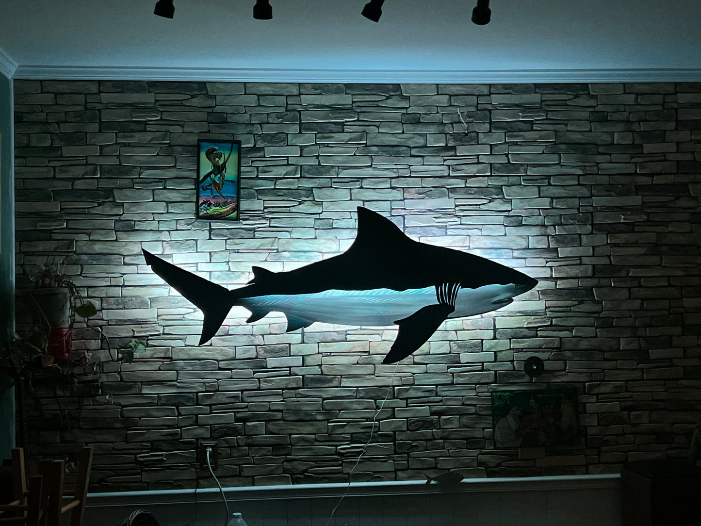 Exo-Stencil Bull Shark: Premium Original Handmade Metal Wall Art Sculpture