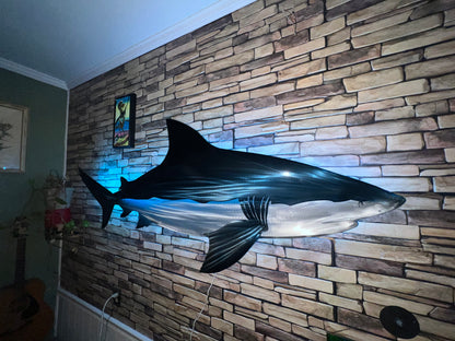 Exo-Stencil Bull Shark: Premium Original Handmade Metal Wall Art Sculpture