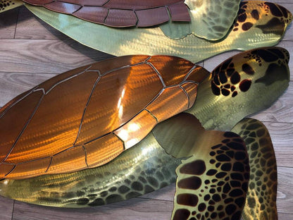 Sea Turtle: Handcrafted Metal Wall Art Sculpture