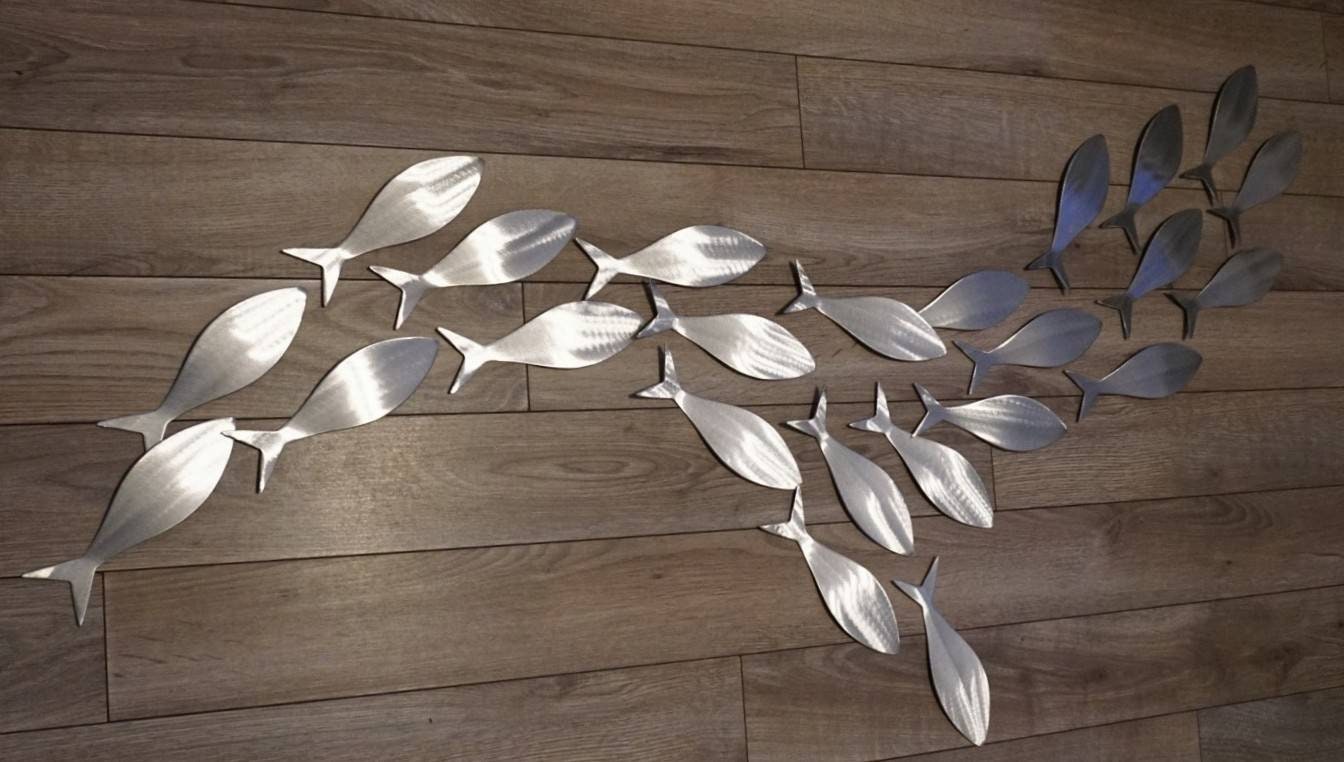 Individually Mounted Baitfish: Original Handmade Metal Wall Art for Unique Coastal Decor