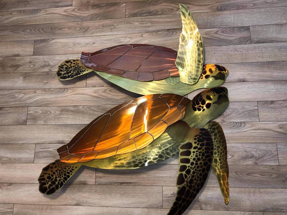 Sea Turtle: Handcrafted Metal Wall Art Sculpture