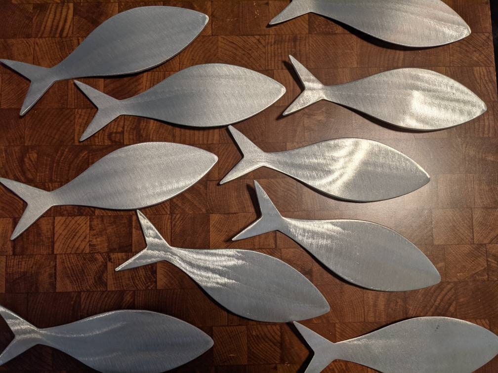 Individually Mounted Baitfish: Original Handmade Metal Wall Art for Unique Coastal Decor