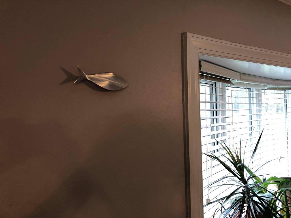 Individually Mounted Baitfish: Original Handmade Metal Wall Art for Unique Coastal Decor