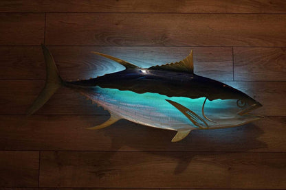 Exo-Stencil Series Tuna: Premium Original Handmade Metal Wall Art Sculpture, Lifelike Depiction of Tuna Fish for Fishing Enthusiasts