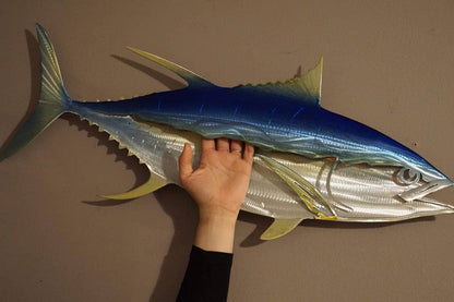 Exo-Stencil Series Tuna: Premium Original Handmade Metal Wall Art Sculpture, Lifelike Depiction of Tuna Fish for Fishing Enthusiasts