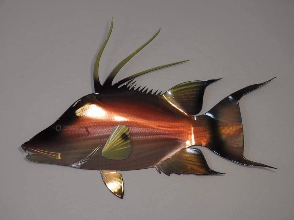 Hogfish: Stunning Handcrafted Metal Wall Art Sculpture, Capturing the Beauty of Marine Life with Intricate Detailing