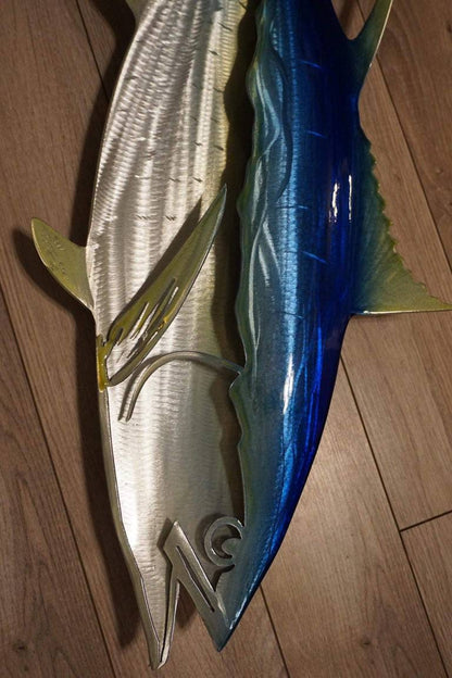 Exo-Stencil Series Tuna: Premium Original Handmade Metal Wall Art Sculpture, Lifelike Depiction of Tuna Fish for Fishing Enthusiasts