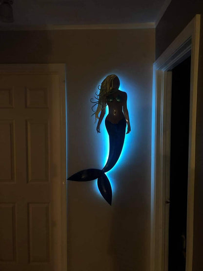 Enchanting Mermaid: Original Handmade Metal Wall Art for Ocean Lovers