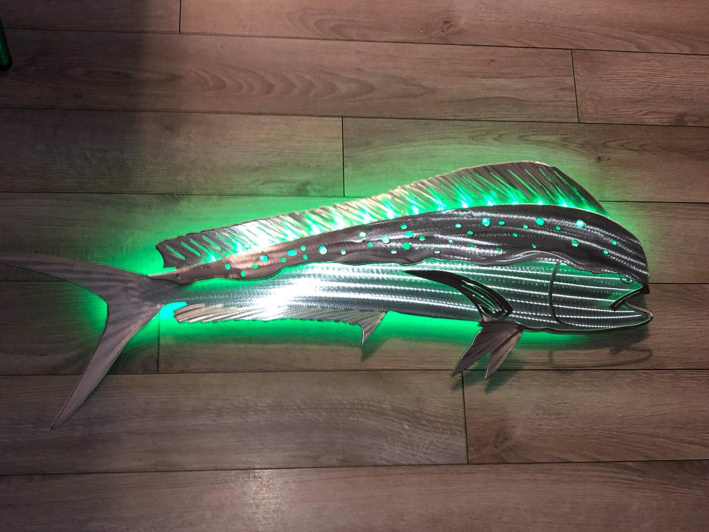 Exo-Stencil Series Mahi Mahi: Premium Original Handmade Metal Wall Art Sculpture, Lifelike Depiction of Mahi Mahi Fish