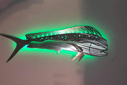 Exo-Stencil Series Mahi Mahi: Premium Original Handmade Metal Wall Art Sculpture, Lifelike Depiction of Mahi Mahi Fish