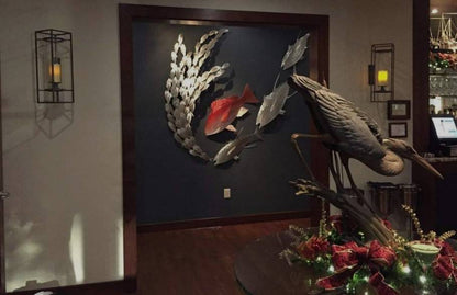 Red Snapper: Oceanic Elegance in Handcrafted Metal Wall Art