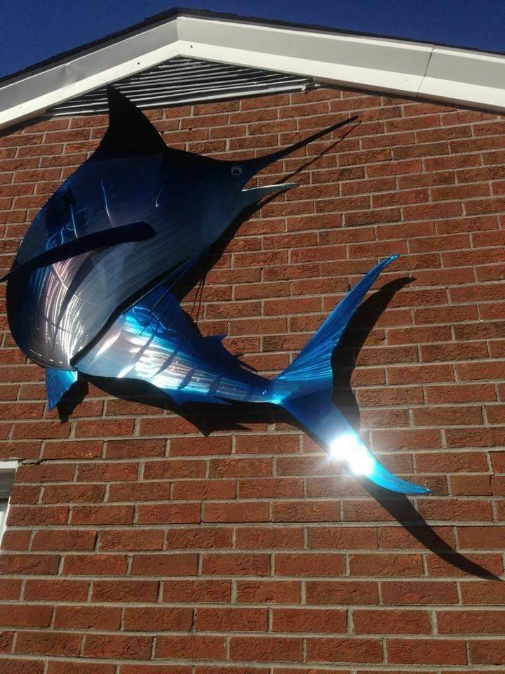 Handcrafted Blue Marlin Metal Wall Art - Original Design, Unique Decor Piece for Coastal Homes and Fishing Enthusiasts