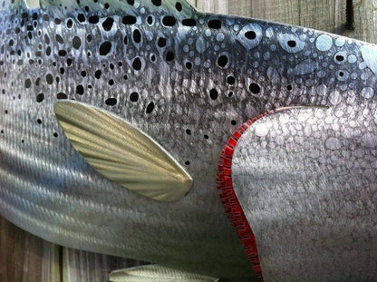 Captivating Speckled Trout: Sean Tuttle's Original Handmade Metal Wall Art Sculpture