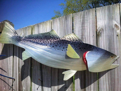 Captivating Speckled Trout: Sean Tuttle's Original Handmade Metal Wall Art Sculpture