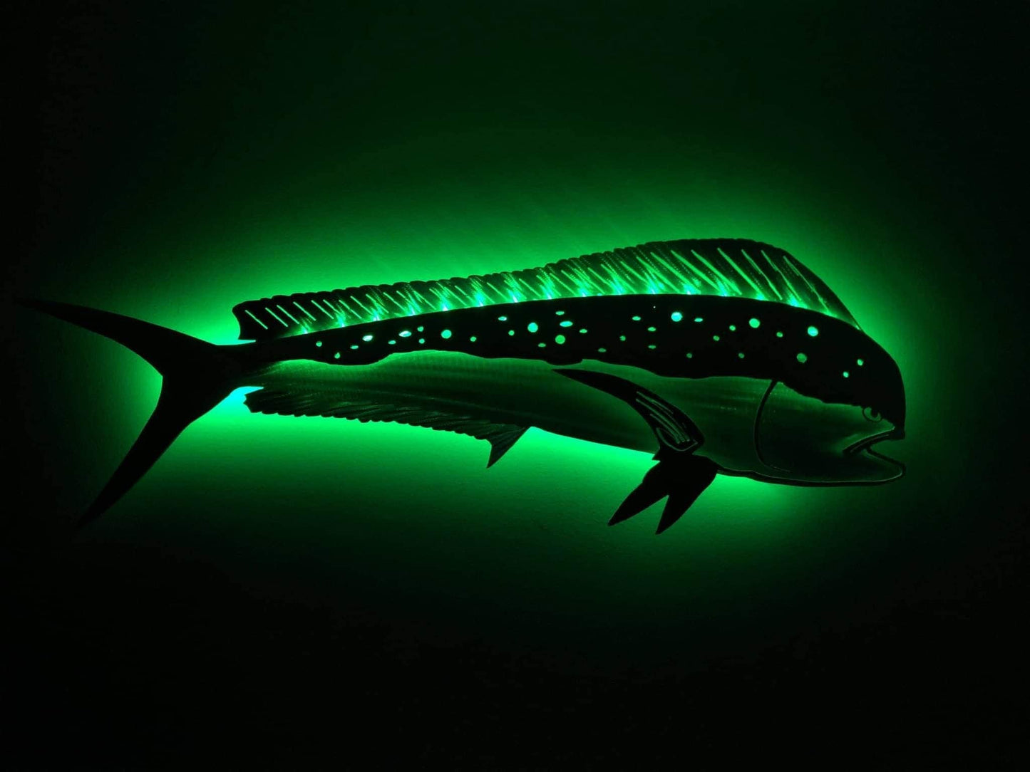 Exo-Stencil Series Mahi Mahi: Premium Original Handmade Metal Wall Art Sculpture, Lifelike Depiction of Mahi Mahi Fish