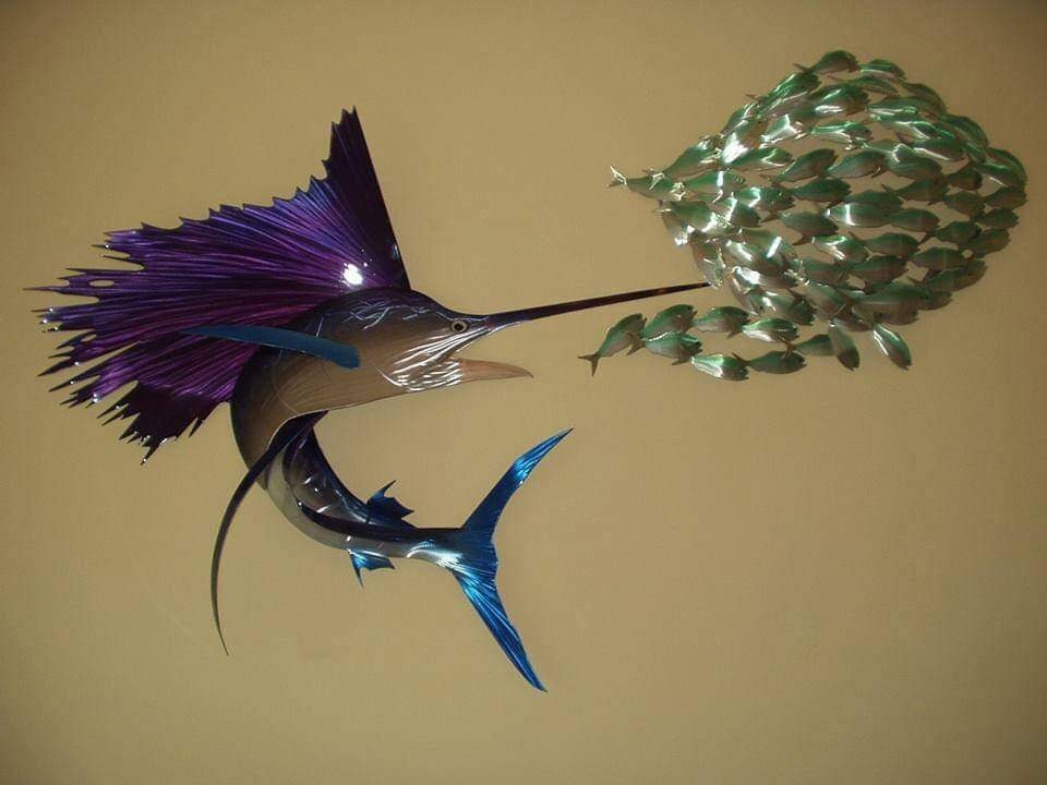 Sailfish Original Handmade Metal Wall Art: Captivating Coastal Elegance and Lifelike Detail in a Stunning Ocean-Inspired Sculpture