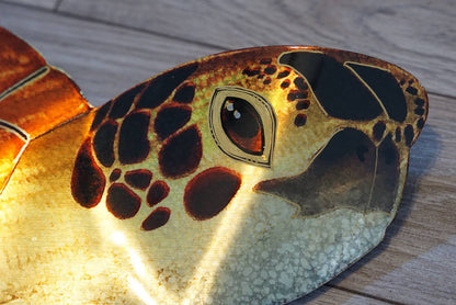 Sea Turtle Reproduction Lighted Metal Wall Art