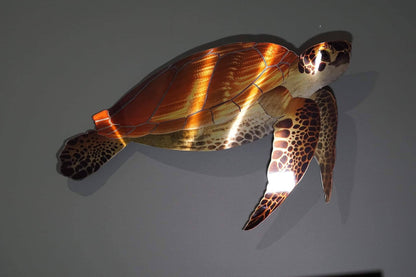 Sea Turtle Reproduction Lighted Metal Wall Art