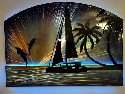 Custom Design Nautical Metal Lighted Wall Art - Create Your One-of-a-Kind Piece with Us